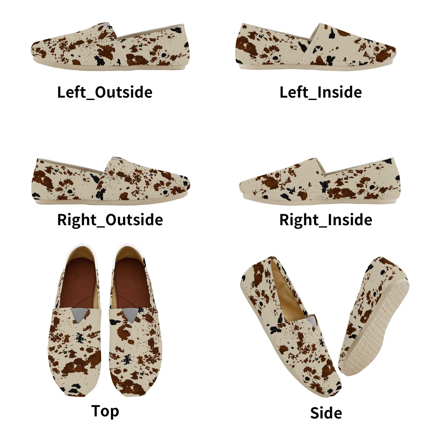 Cow Print Canvas Slip on Shoes - Cozy Corner