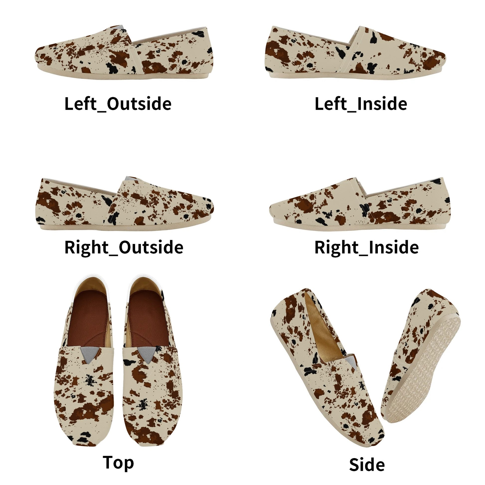Cow Print Canvas Slip on Shoes - Cozy Corner